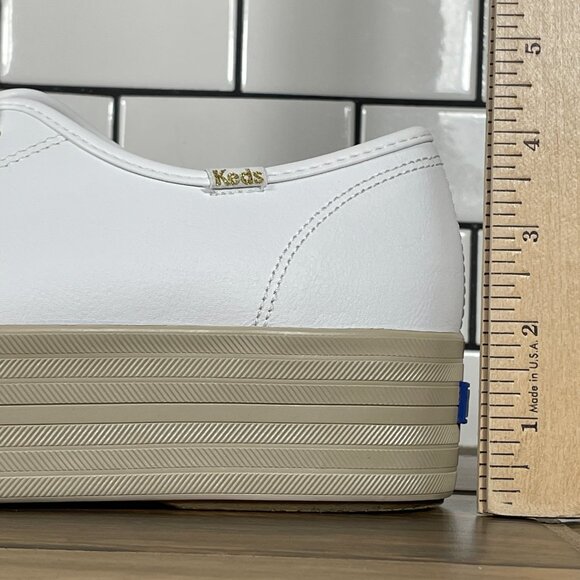 Keds Triple Up Womens Size 11 Shoes White Leather Lace Up Platform Sneaker - Picture 9 of 13